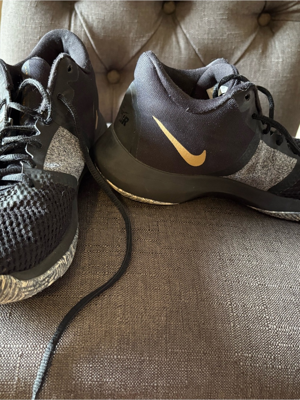 Nike Black and Gold Men's Athletic Shoes
